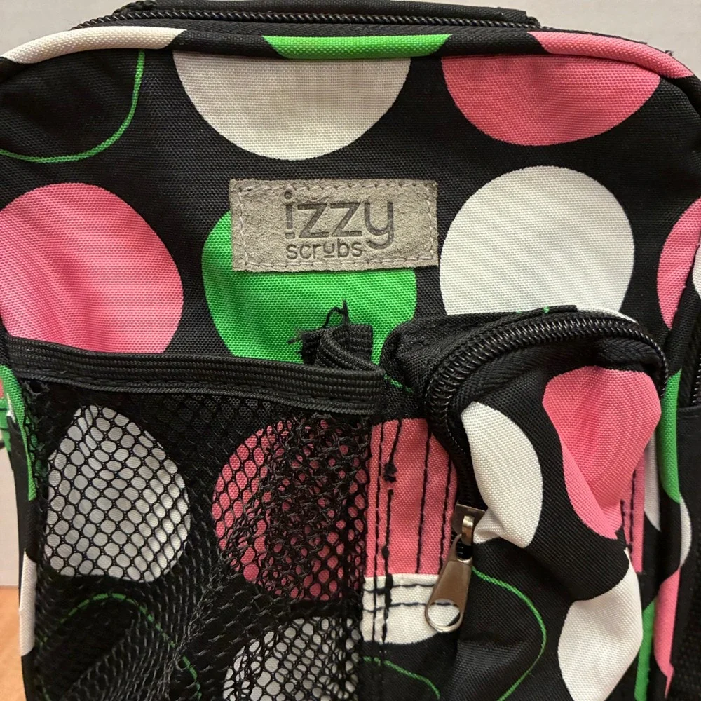 Izzy Scrubs Crossbody Bag Nurse Medical Organizer Polka Dot Adjustable Strap